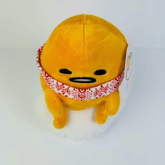 New 2022 Sanrio Gudetama The Lazy Egg Christmas Holiday Scarf 9" Plush READ - Picture 5 of 8